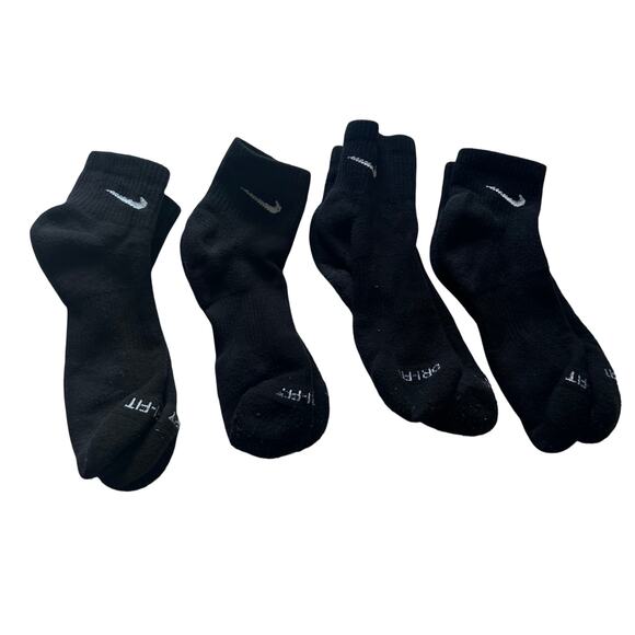 Nike Youth Large Black Drifit Athletic Ankle Socks - Picture 1 of 3